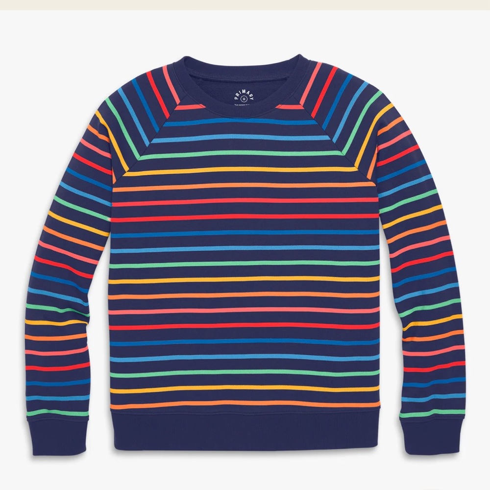 NWT Primary striped rainbow sweatshirt